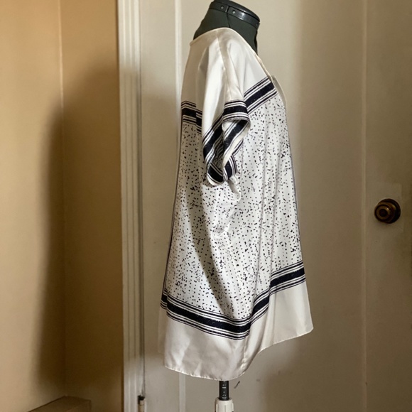 Vince Silk Popover Tunic Blouse Top Cover-up Resort Generous Oversized Plus XL - Picture 3 of 10